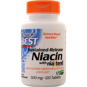 Doctor's Best Sustained-Release Niacin with NiaXtend (500mg)  120 tabs
