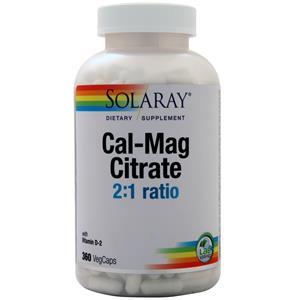 Solaray Cal-Mag Citrate with 400IU Vitamin D  360 vcaps