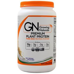 Growing Naturals Premium Plant Protein - Pure Rice Protein Powder Original 918 grams