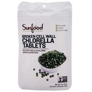Sunfood Broken Cell Wall Chlorella Tablets  2 oz