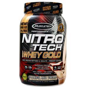 Muscletech Nitro Tech 100% Whey Gold - Performance Series Cookies and Cream 2.2 lbs