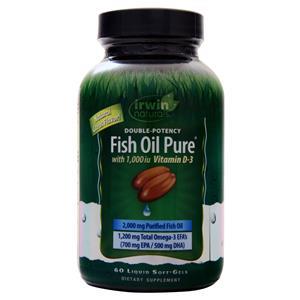 Irwin Naturals Fish Oil Pure (Double-Potency) Natural Citrus 60 sgels