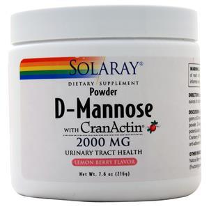 Solaray D-Mannose with CranActin Powder Lemon Berry 7.6 oz