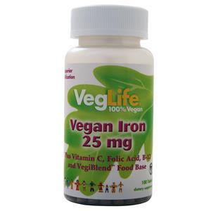 VegLife Vegan Iron (25mg)  100 tabs