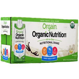 Orgain Organic Nutrition All-In-One Nutritional Shake RTD Sweet Vanilla Bean 12 pack