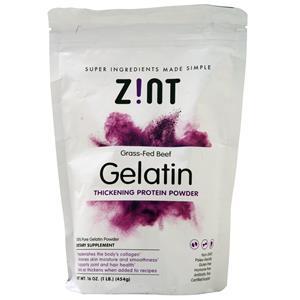 Zint Gelatin - Thickening Protein Powder (Grass Fed Beef)  16 oz