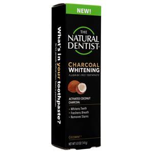 The Natural Dentist Charcoal Whitening Toothpaste - Fluoride Free Cocomint 5 oz