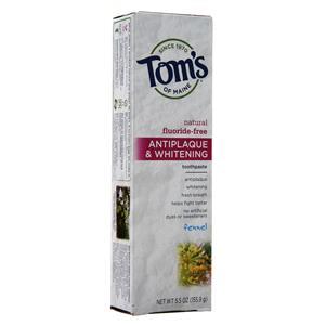 Tom's Of Maine Antiplaque & Whitening Toothpaste Fennel - Fluoride-Free 5.5 oz
