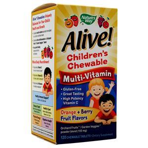 Nature's Way Alive! Children's Chewable Multi-Vitamin Orange + Berry 120 tabs