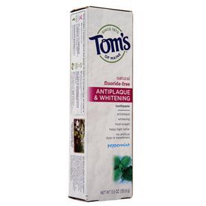 Tom's Of Maine Antiplaque & Whitening Toothpaste Peppermint - Fluoride-Free 5.5 oz