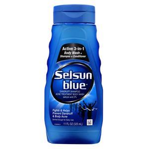 Chattem Selsun Blue Dandruff Shampoo Acne Treatment Body Wash - 3 in 1  11 fl.oz