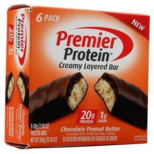 Premier Nutrition Creamy Layered Bar Chocolate Peanut Butter 6 bars