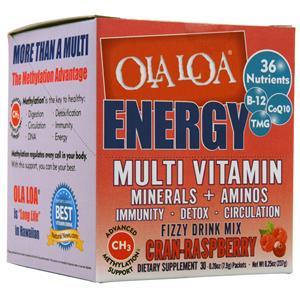 Ola Loa Energy Vitamin Drink Mix Cran-Raspberry 30 pckts