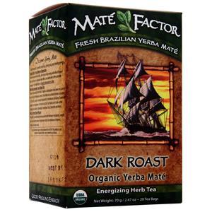 Mate Factor Organic Yerba Mate - Energizing Herb Tea Dark Roast 20 pckts