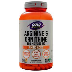 Now Arginine & Ornithine (500mg/250mg)  250 caps