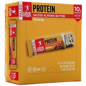 Caveman Foods Protein Bar Salted Almond Butter 12 bars