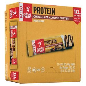 Caveman Foods Protein Bar Chocolate Almond Butter 12 bars
