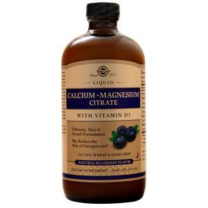 Solgar Calcium Magnesium Citrate with Vitamin D3 Liquid Natural Blueberry 16 fl.oz
