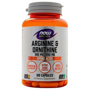 Now Arginine & Ornithine (500mg/250mg)  100 caps