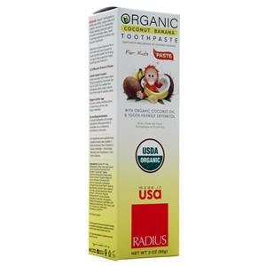Radius Organic Toothpaste for Kids Coconut Banana 3 oz