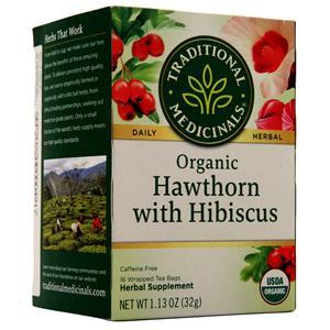 Traditional Medicinals Organic Daily Herbal Tea Hawthorn with Hibiscus 16 pckts
