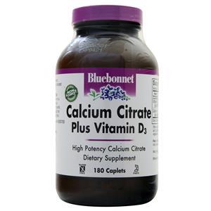 Bluebonnet Calcium Citrate Plus Vitamin D3  180 cplts