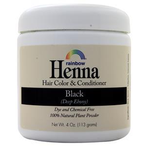 Rainbow Research Henna Hair Color & Conditioner Black (Deep Ebony) 4 oz