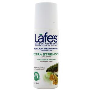 Lafe's Natural Bodycare Roll On Deodorant - Extra Strength Coriander & Tea Tree 3 oz