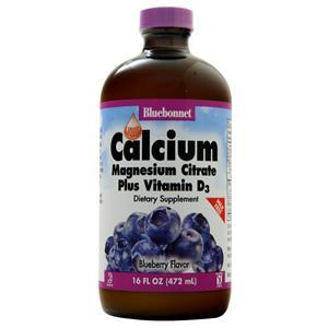 Bluebonnet Liquid Calcium Magnesium Citrate Plus Vitamin D3 Blueberry 16 fl.oz