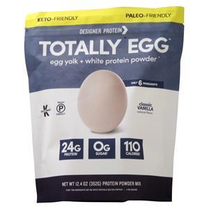 Designer Protein Totally Egg - Egg Yolk + White Protein Powder Classic Vanilla 12.4 oz