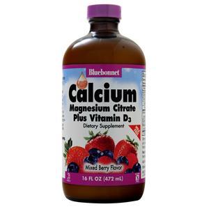 Bluebonnet Liquid Calcium Magnesium Citrate Plus Vitamin D3 Mixed Berry 16 fl.oz