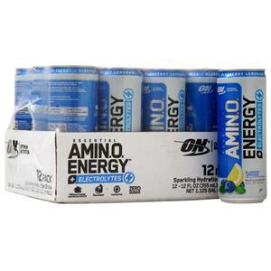 Optimum Nutrition Essential AMIN.O. Energy + Electrolytes RTD Blueberry Lemonade 12 cans