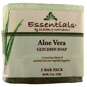 Clearly Natural Glycerin Bar Soap Aloe Vera - 3 Bar Pack 12 oz