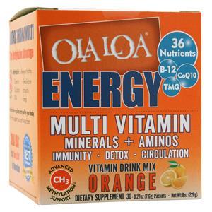 Ola Loa Energy Vitamin Drink Mix Orange 30 pckts