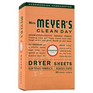 Mrs. Meyer's Clean Day Dryer Sheets Geranium 80 count