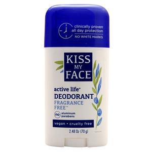 Kiss My Face Active Life Deodorant Fragrance Free 2.48 oz