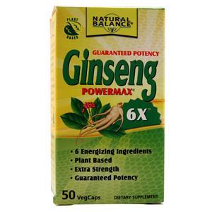 Natural Balance Ginseng Powermax 6X  50 vcaps