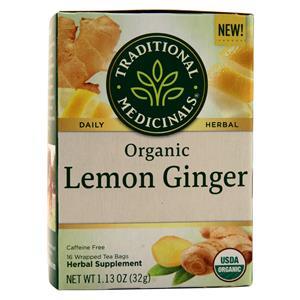 Traditional Medicinals Organic Daily Herbal Tea Lemon Ginger 16 pckts