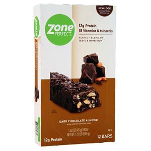 Zone Perfect Dark Chocolate Nutrition Bar Dark Chocolate Almond 12 bars