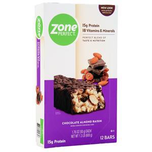 Zone Perfect Nutrition Bar Chocolate Almond Raisin 12 bars