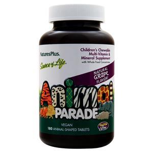 Nature's Plus Animal Parade Children's Chewable Multi-Vitamin Natural Grape 180 tabs