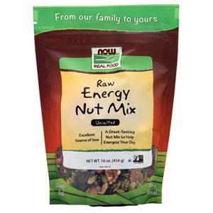 Now Unsalted Raw Energy Nut Mix  16 oz