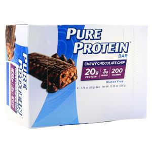 Worldwide Sports Pure Protein Bar Chewy Chocolate Chip 6 bars