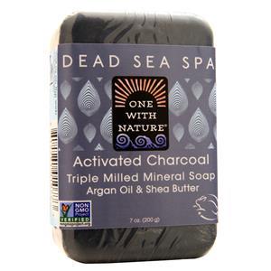 One With Nature Dead Sea Spa - Triple Milled Mineral Soap Activated Charcoal 7 oz