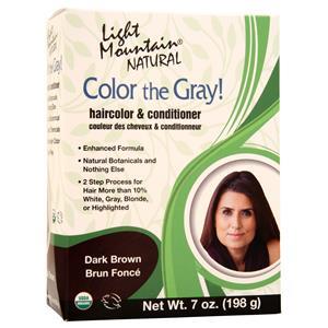 Lotus Brands Light Mountain Natural Color the Gray! Hair Color & Conditioner Dark Brown 7 oz