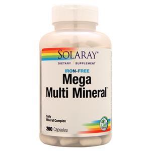 Solaray Mega Multi Mineral Iron Free 200 caps
