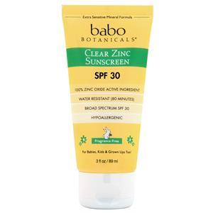 Babo Botanicals Clear Zinc Sunscreen SPF 30 Fragrance Free 3 fl.oz