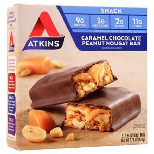 Atkins Snack Bar Caramel Chocolate Peanut Nougat 5 bars