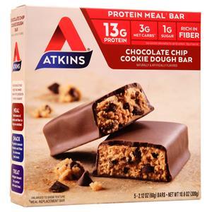 Atkins Protein Meal Bar Chocolate Chip Cookie Dough 5 bars