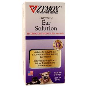 Zymox Enzymatic Ear Solution with Hydrocortisone 0.5% for Dogs & Cats  1.25 fl.oz